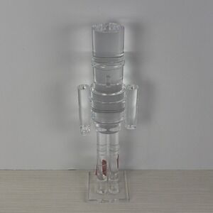 Clear Nutcracker Christmas Decor TIKTOK VIRAL Holiday Time 14.5" NEW